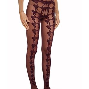 Elegant Maroon Patterned Women's Hosiery - Anxiety (Deep Mars color)
